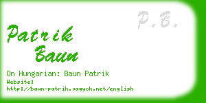 patrik baun business card